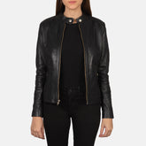 Namor Black Leather women Biker Jacket